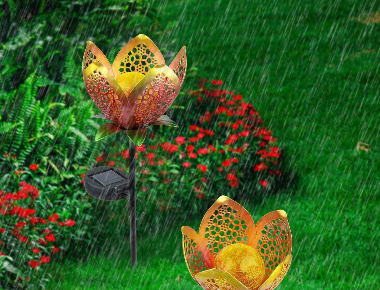 Solarbetriebene Blumen-Gartenleuchte