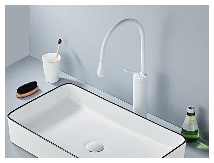 Raffeto - Messing-Schwanenhals-Badezimmerarmatur