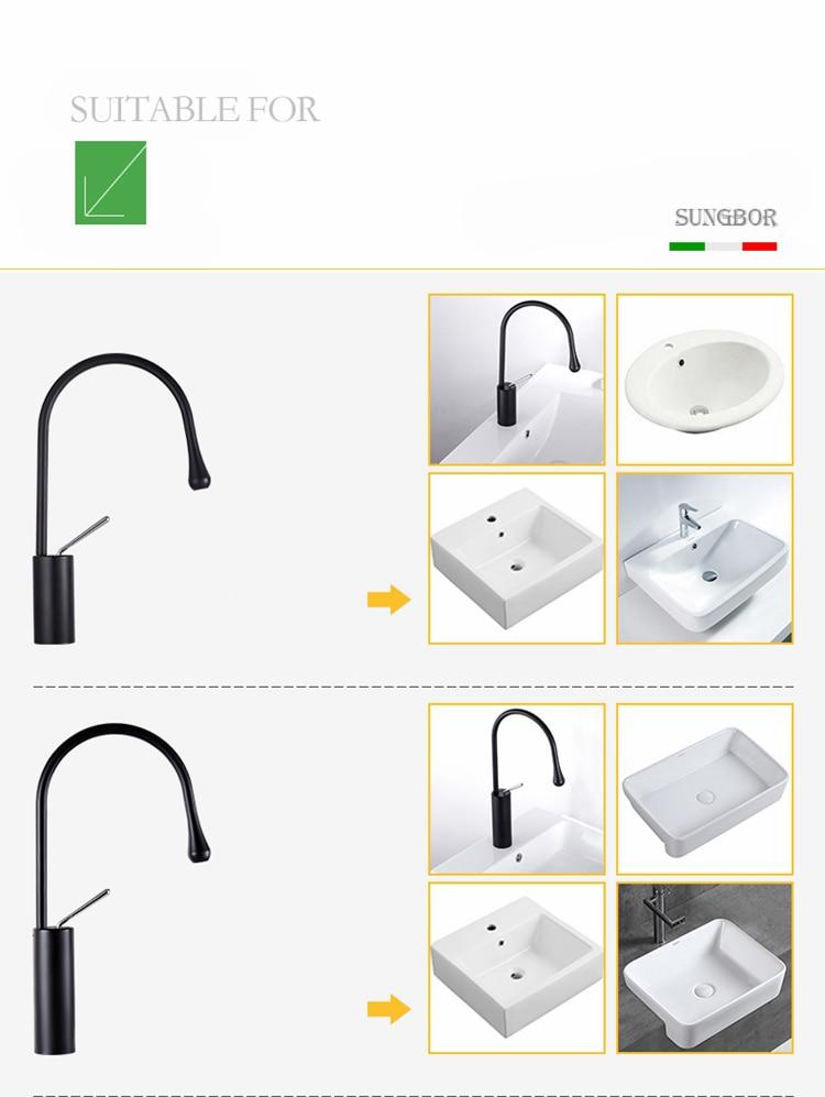 Raffeto - Messing-Schwanenhals-Badezimmerarmatur